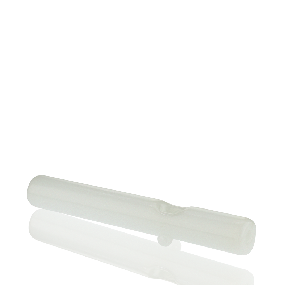 MAV Glass 7" White Steamroller Hand Pipe with Deep Bowl - Top View