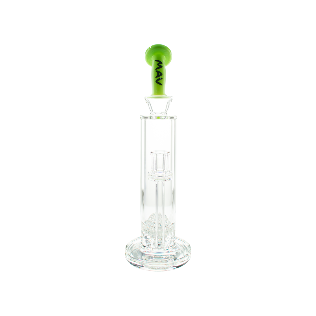 MAV Glass Arcata Honeyball Bent Neck Bong in Slime Green, 12" Borosilicate Glass with 14mm Joint