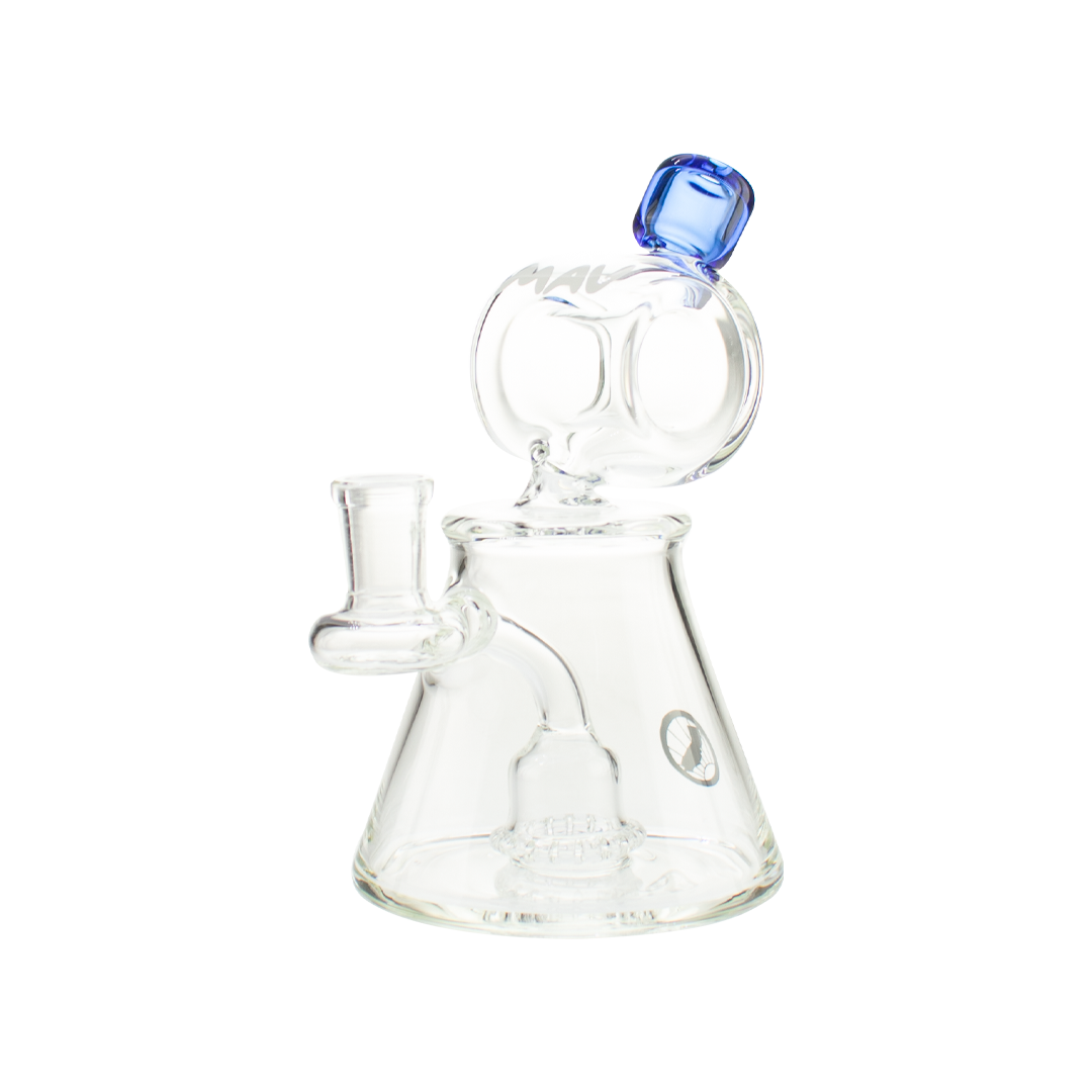 MAV Glass Barrel Top Pyramid UFO Dab Rig with Showerhead Percolator and Blue Accents