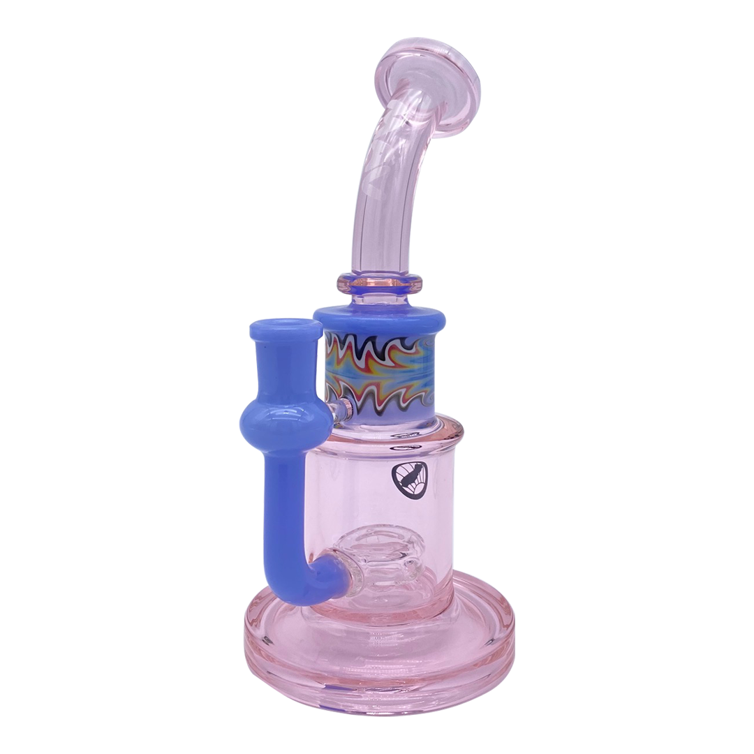 MAV Glass Birthday Cake Pink Dab Rig with Reversal Wig Wag Design and Beaker Base
