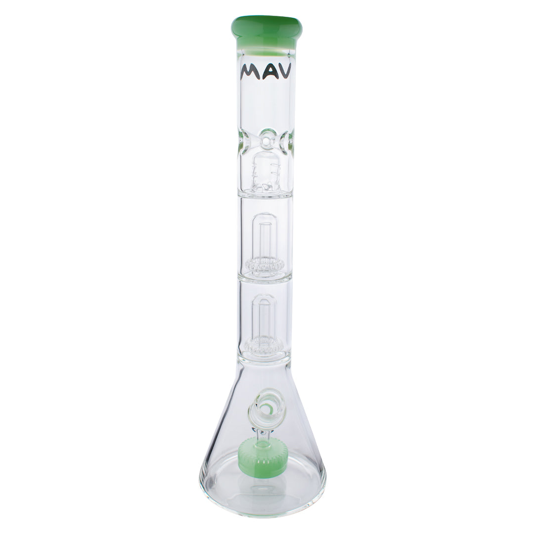 MAV Glass 18" Double Slitted Puck to UFO Beaker in Sea Foam - Front View