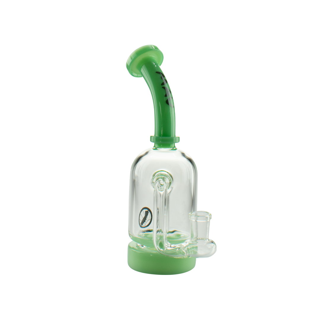 MAV Glass Dropdown Can Rig in Seafoam, 8.5" Tall Beaker Design with Glass on Glass Joint