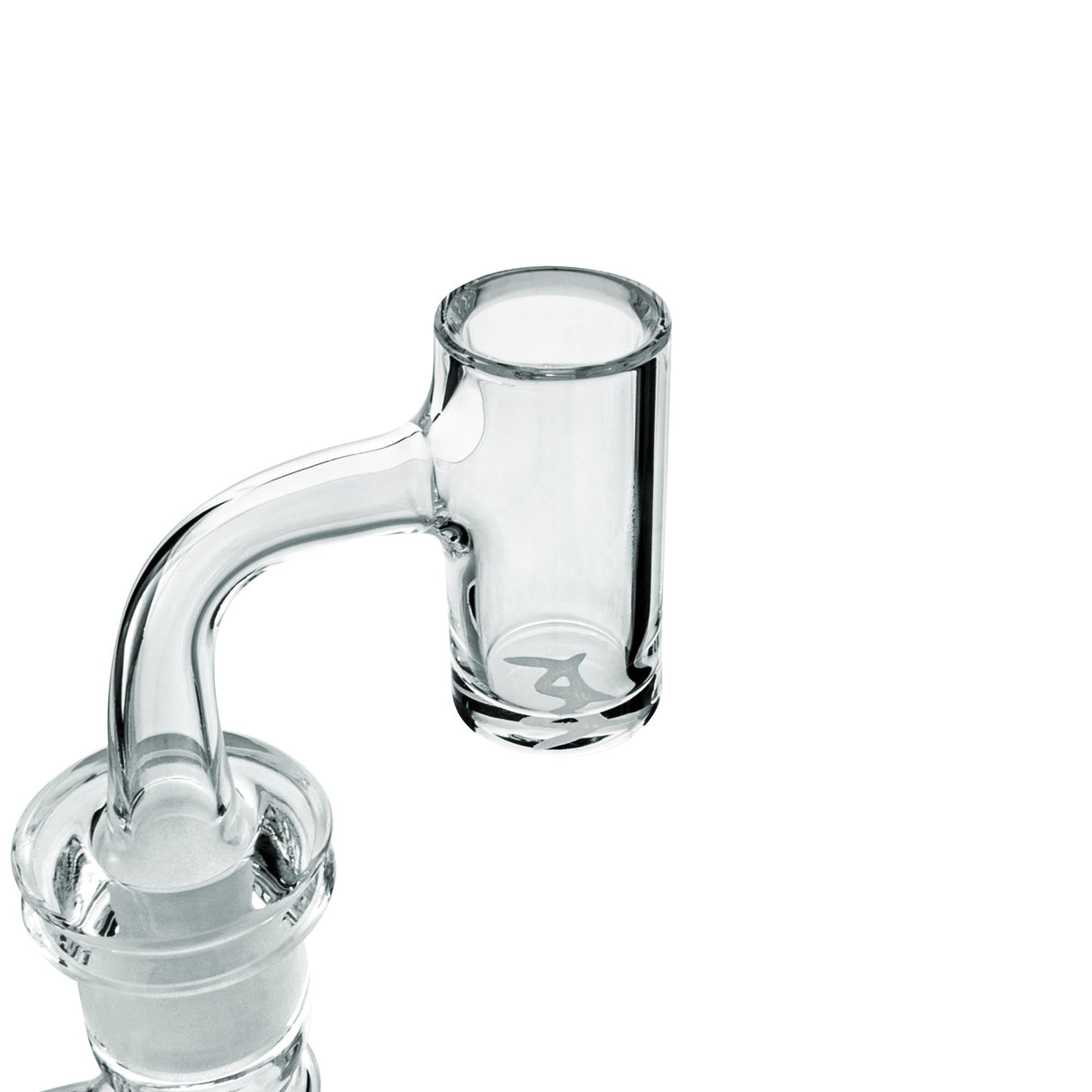 MAV Glass Flat Bottom Quartz Banger angled view on seamless white background
