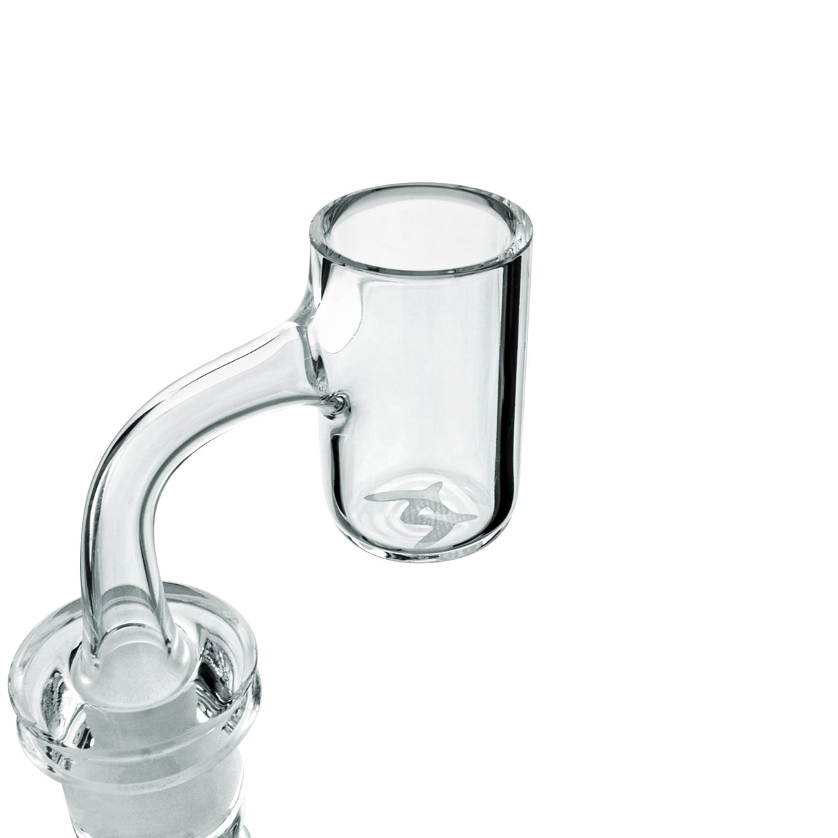 MAV Glass Flat Bottom Quartz Banger, 25mm Clear Banger Hanger Side View for Bongs
