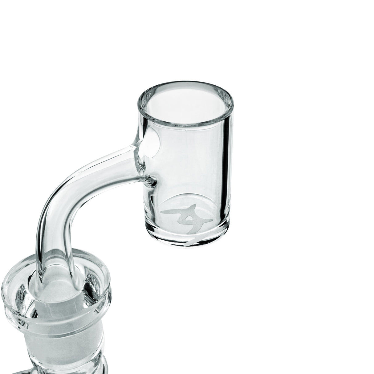 MAV Glass Flat Bucket Blown Quartz Banger, clear quartz, side view, for dab rigs