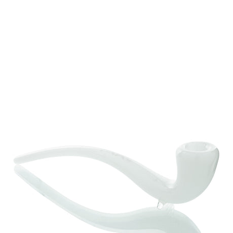 MAV Glass Gandalf Pipe in White - Side View on Seamless White Background