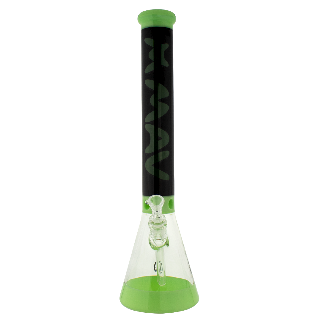 MAV Glass - Hermosa Beaker Bong 18'' in Slime/Black with 50mm Diameter and 5mm Thickness