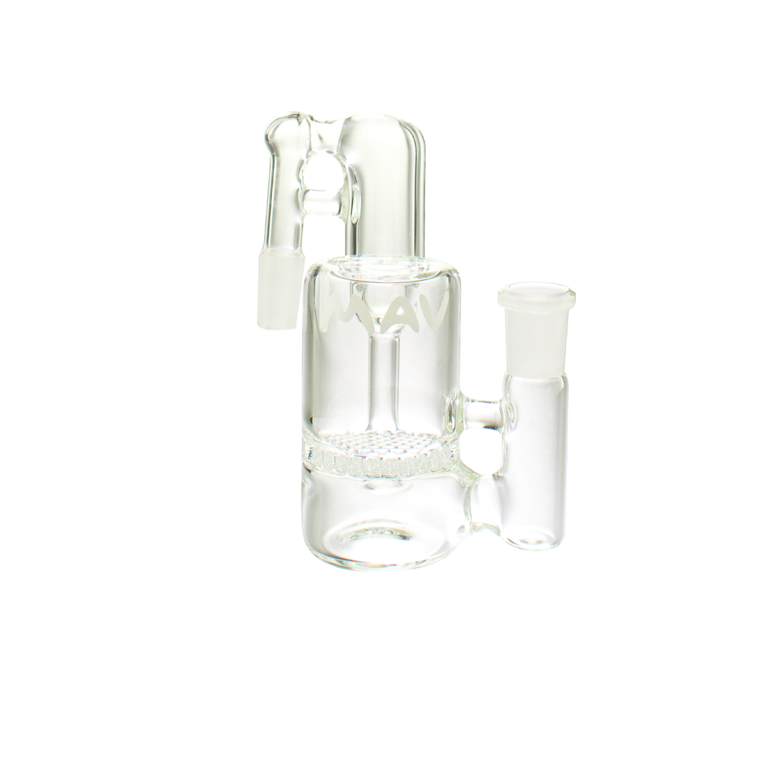 MAV Glass Honey Recycling Ash Catcher 14mm/90° with honeycomb percolator - front view