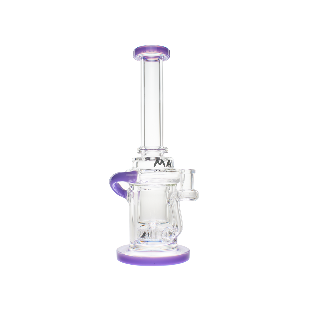 MAV Glass Lunada Bay Incycler Dab Rig in Purple with Single Uptake, Glass on Glass Joint, Front View
