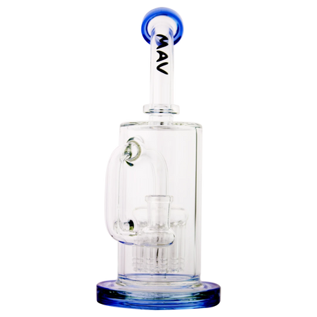 MAV Glass - 12 Arms Sycamore Tree Perc Bong with Blue Accents - Front View