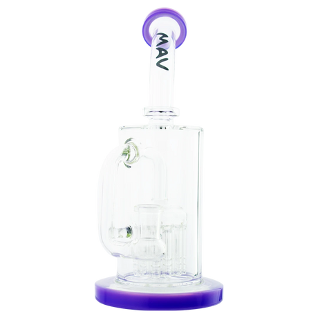 MAV Glass - 12 Arms Sycamore Tree Perc Bong with Purple Accents - Front View