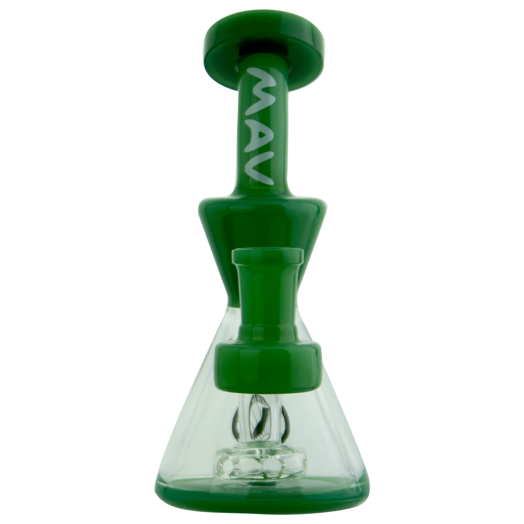 MAV Glass - Balboa Mini Rig in Green, Compact 6" Beaker Design with Glass on Glass Joint