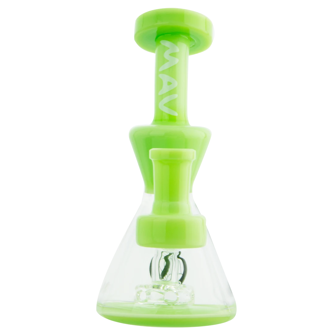 MAV Glass - Balboa Mini Rig in Slime variant with 2.5" diameter, front view on white background