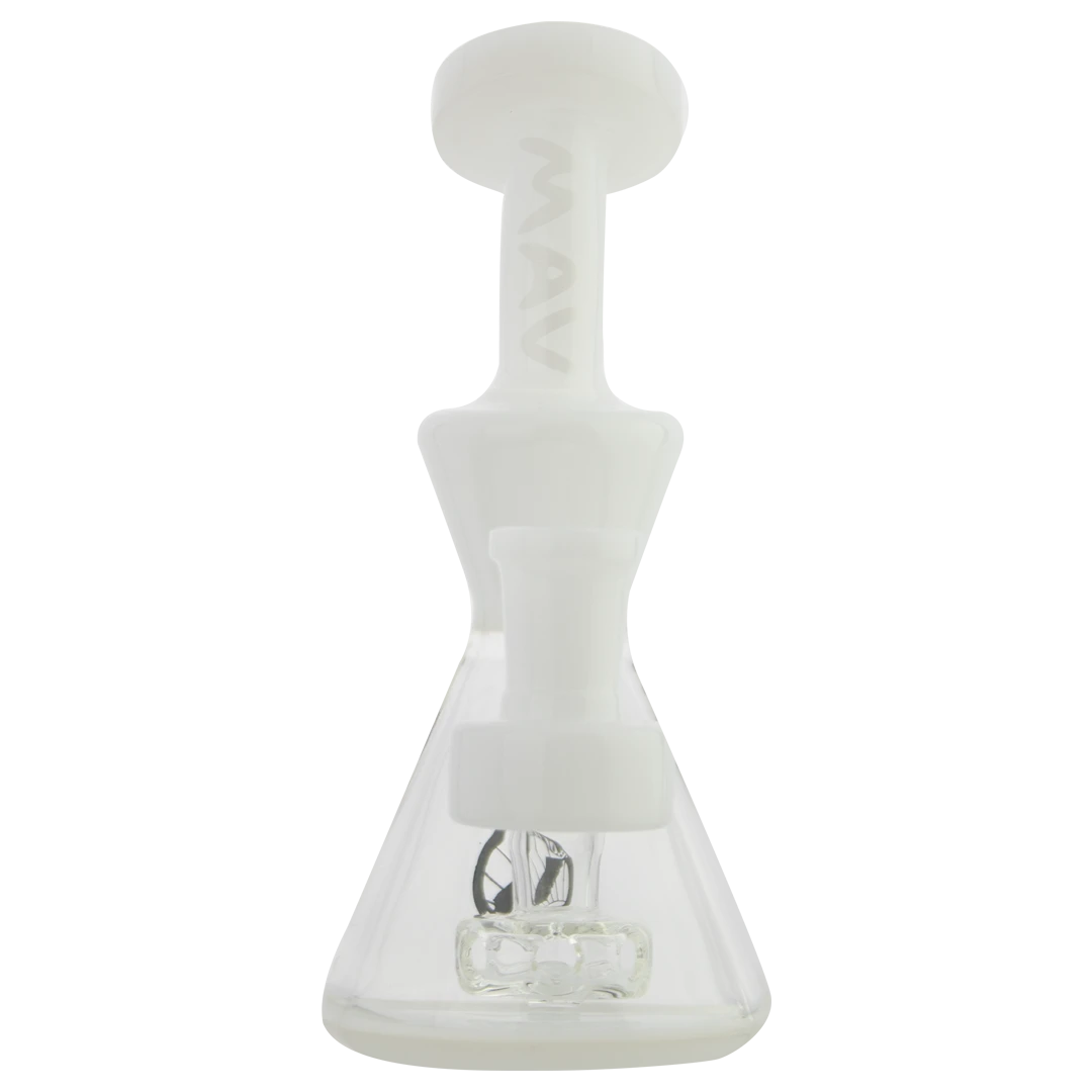 MAV Glass - Balboa Mini Rig in White - Front View on Seamless White Background