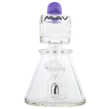 MAV Glass - Purple Barrel Top Pyramid UFO Bong Front View on White Background