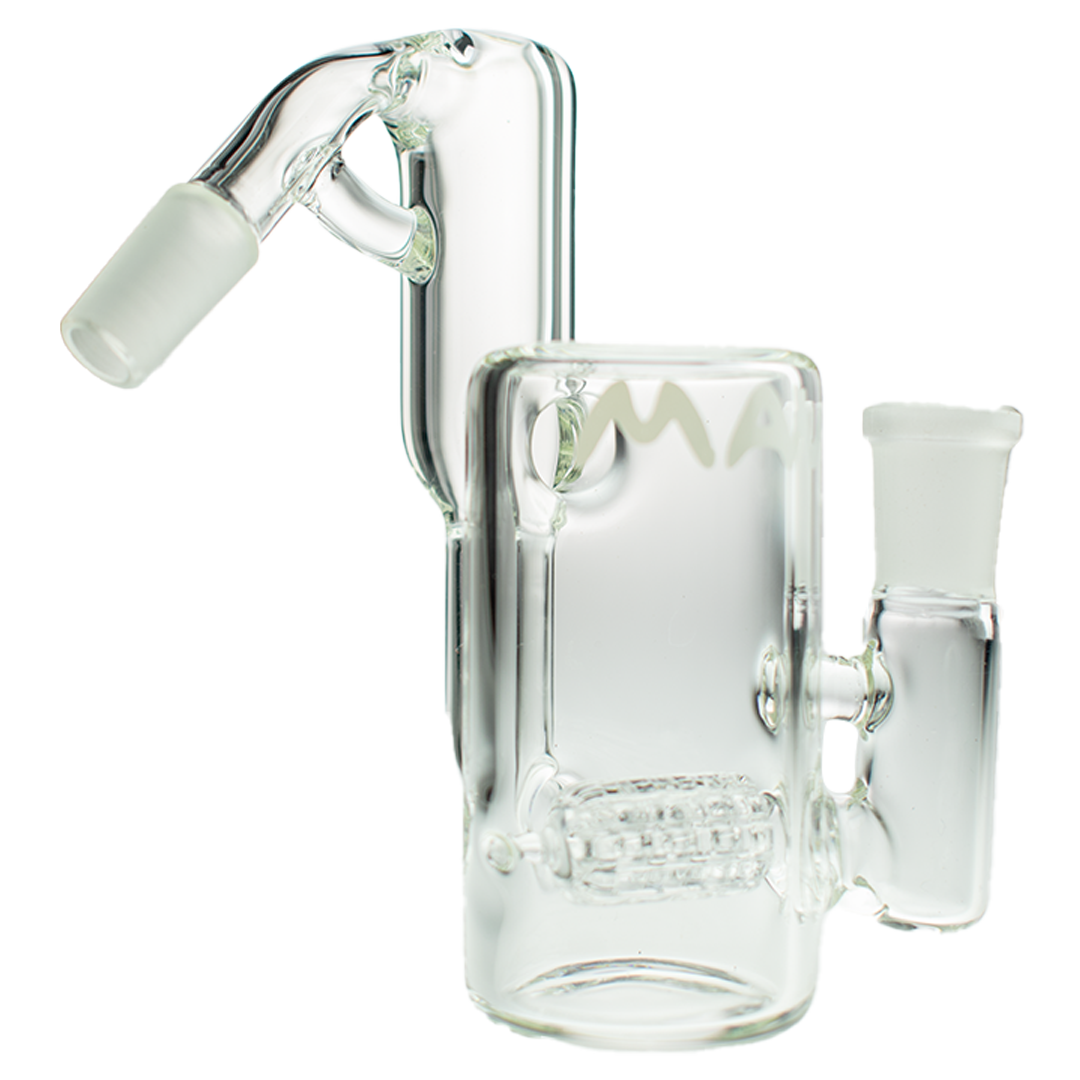 MAV Glass Inline Recycling Ash Catcher, 90 Degree Joint, 14mm, Clear View