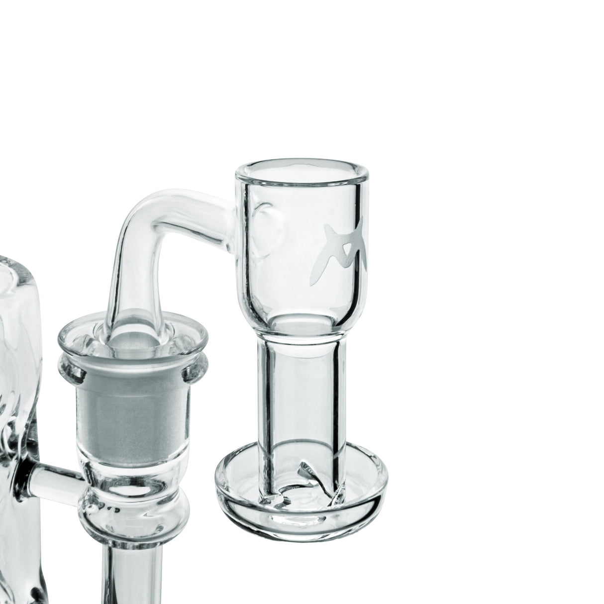 MAV Glass Quartz Terp Slurper V2 Clear Banger Hanger for Bongs, Side View on White Background