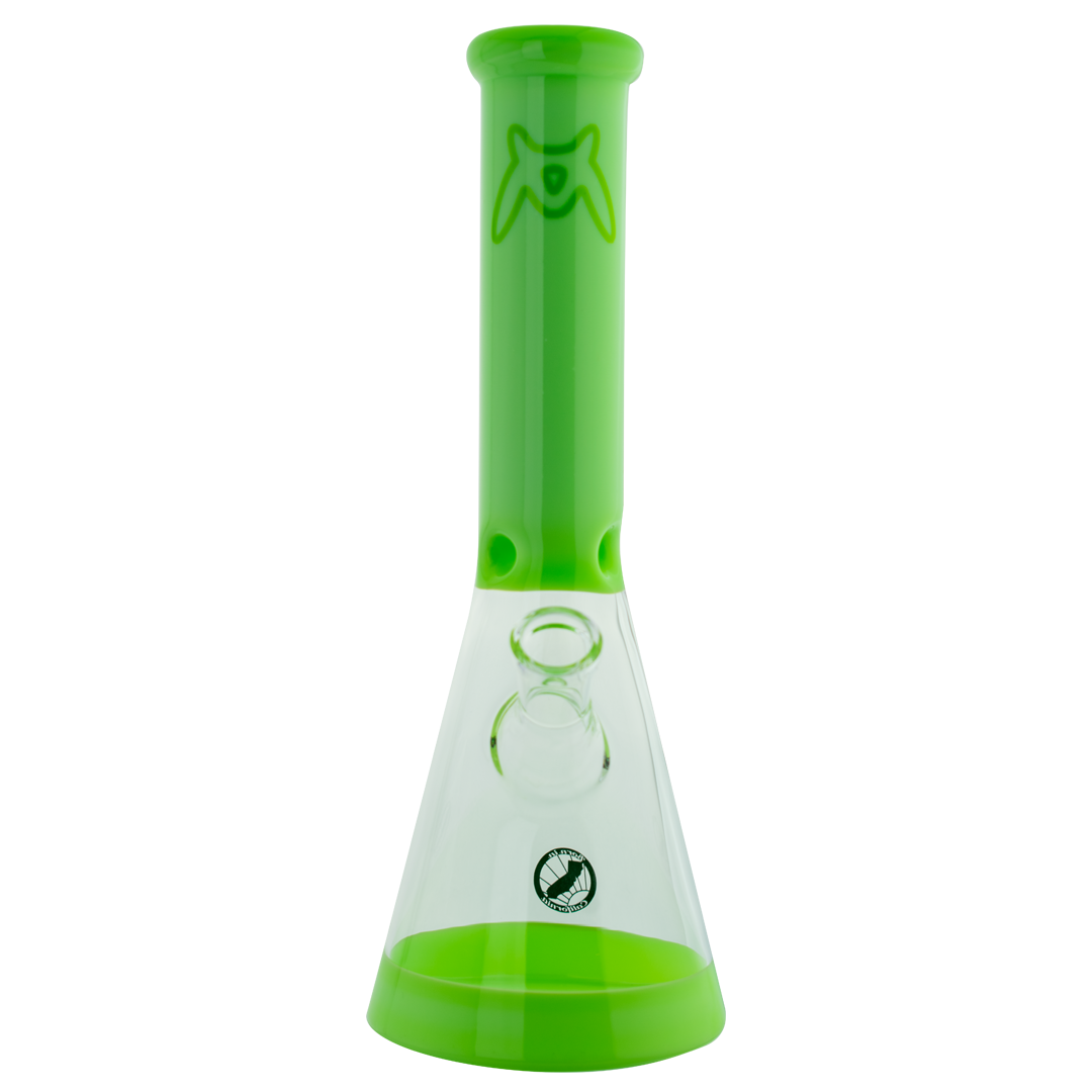 MAV Glass - 12" Slime Green Full Color Beaker Bong with 44mm Diameter and 5mm Thickness