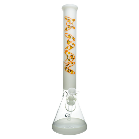 MAV Glass - 18" Full Color Beaker Bong with Orange Accents - Front View