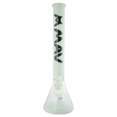 MAV Glass - 18" White Full Color Beaker Bong Front View with Clear Downstem