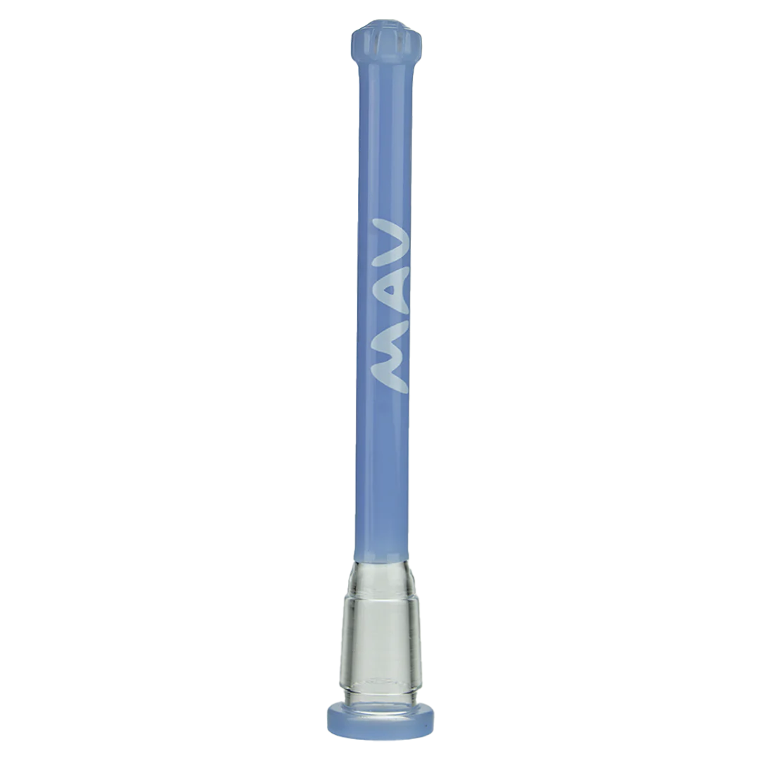MAV Glass 4.5" Lavender Showerhead Downstem for Beaker Bongs, 18mm to 14mm Joint