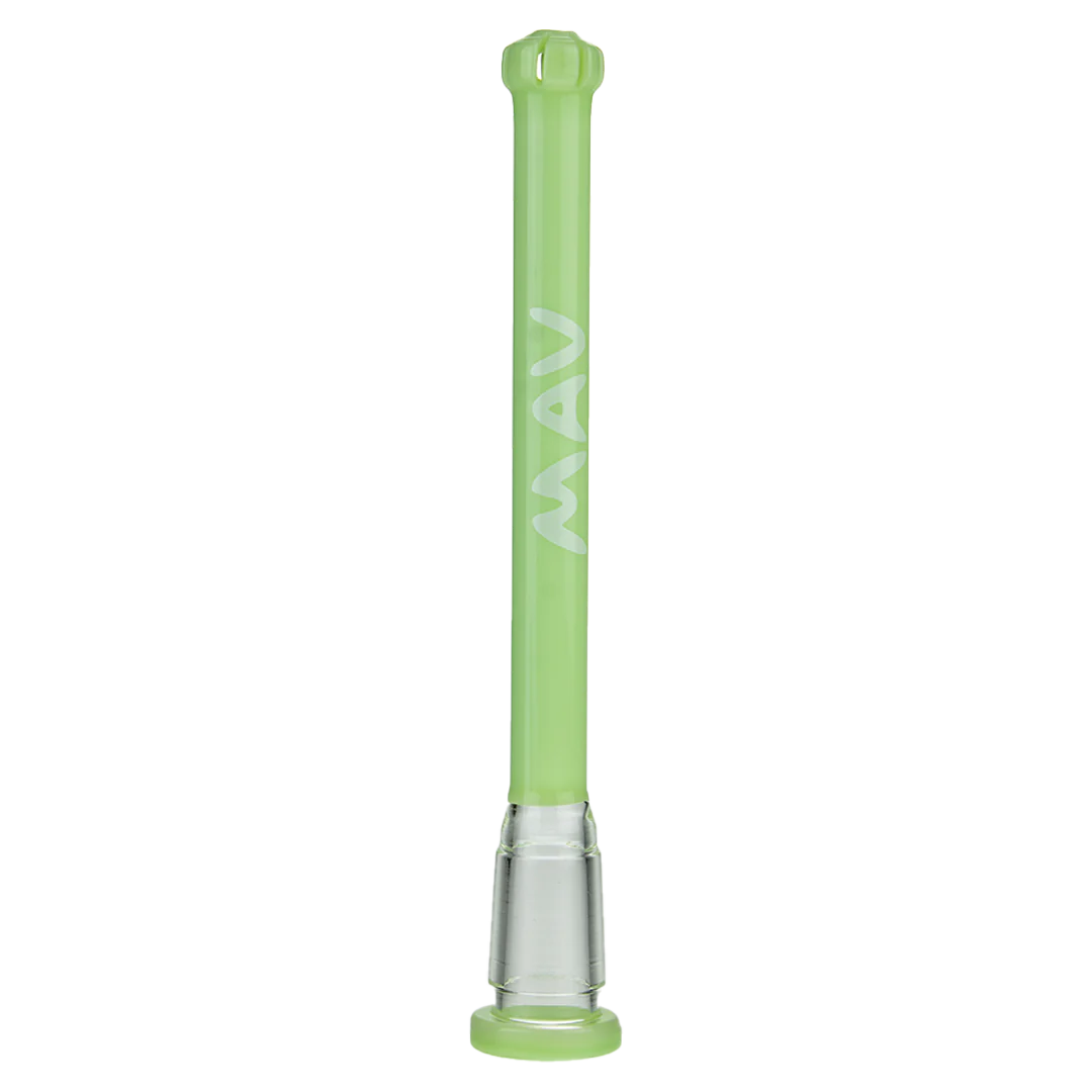 MAV Glass - 18mm To 14mm Showerhead Downstem in Slime Green, Side View