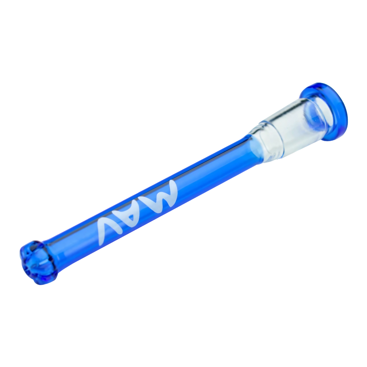 MAV Glass - 5.5" Showerhead Downstem in Light Blue for Bongs - Clear Joint View