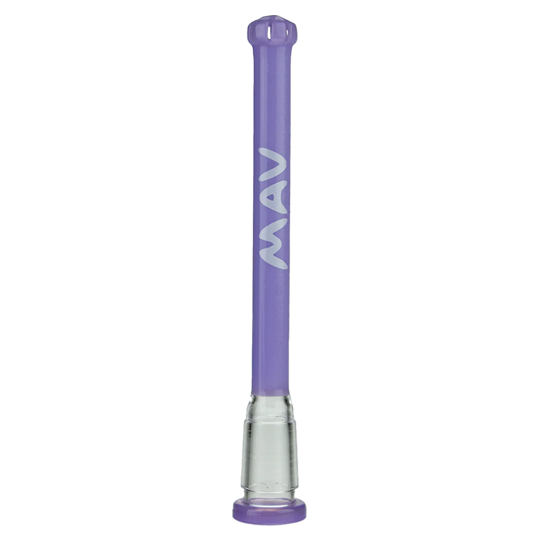 MAV Glass - Purple Showerhead Downstem 5.5" for Bongs, 18mm to 14mm, Front View