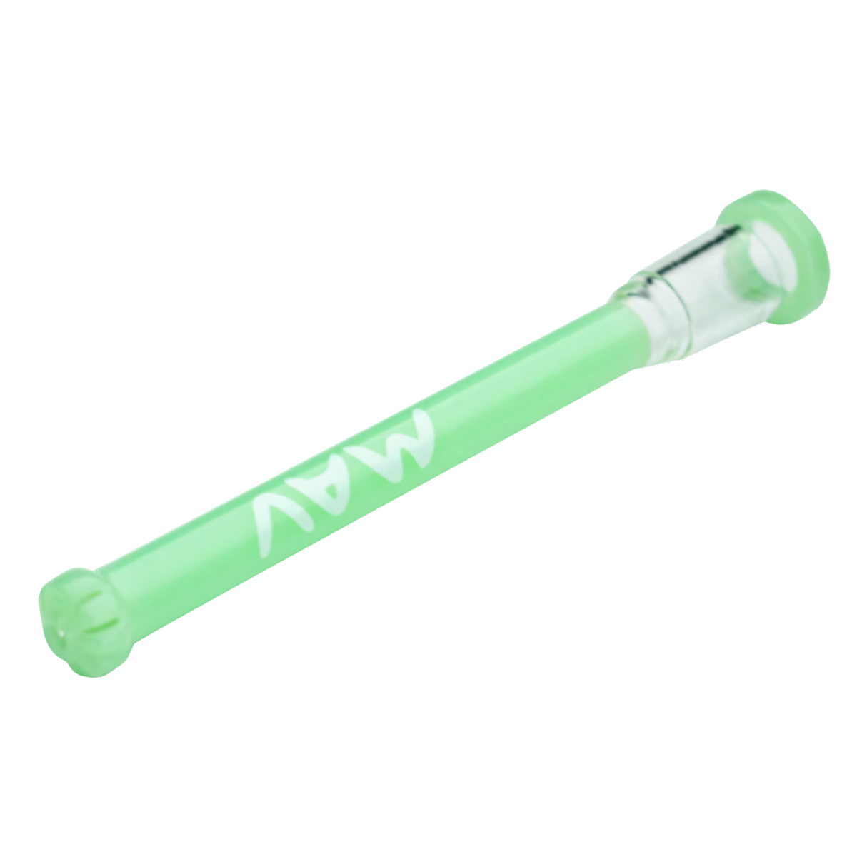 MAV Glass Maverick 18mm to 14mm Showerhead Downstem in Green, Isolated View