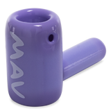 MAV Glass - Purple 2.5" Mini Hammer Hand Pipe, Borosilicate Glass, Angled Side View