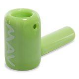 MAV Glass - 2.5" Slime Green Mini Hammer Hand Pipe, Borosilicate Glass, Side View
