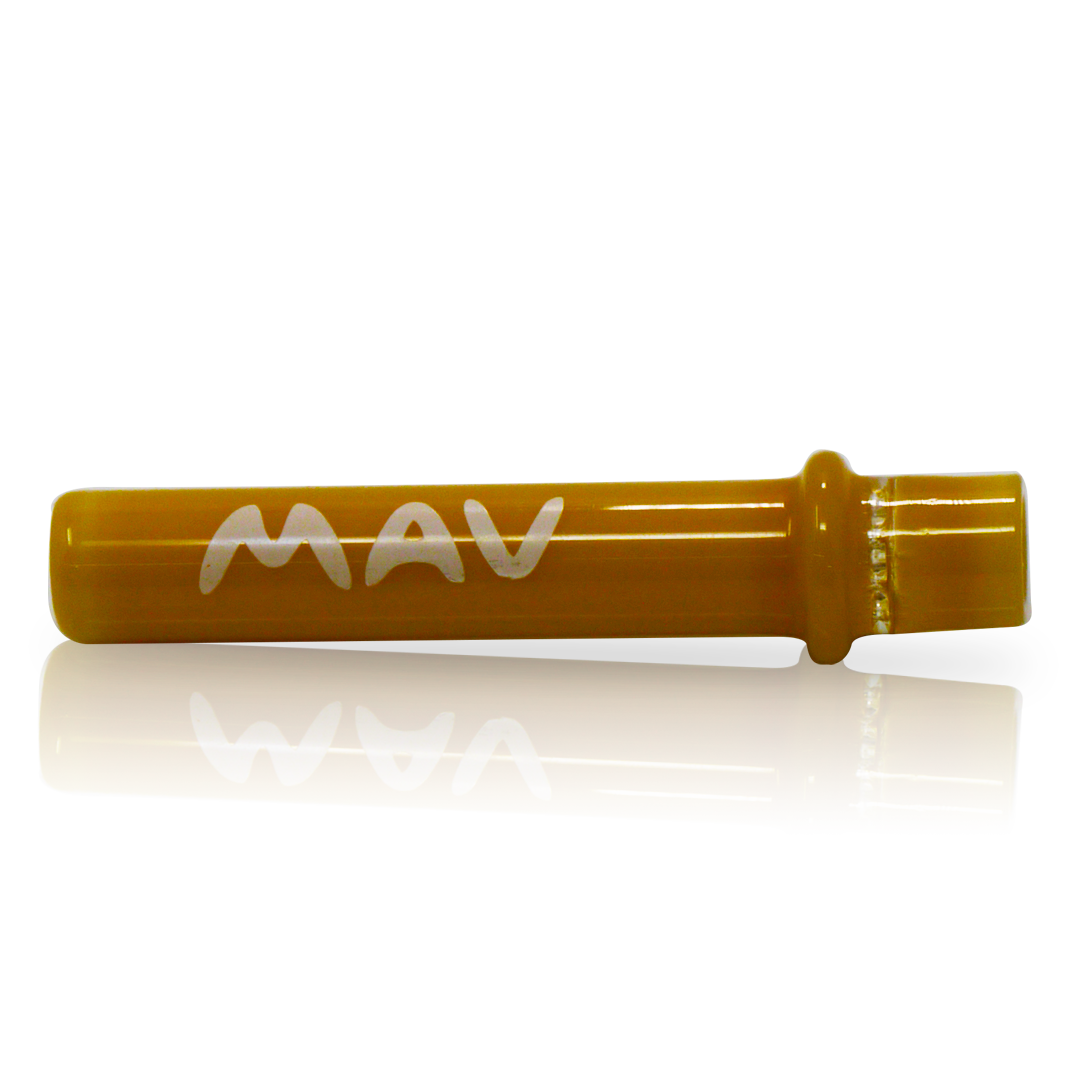MAV Glass Maverick 4'' One Hitter in Orange, Beaker Design, Front View on White Background