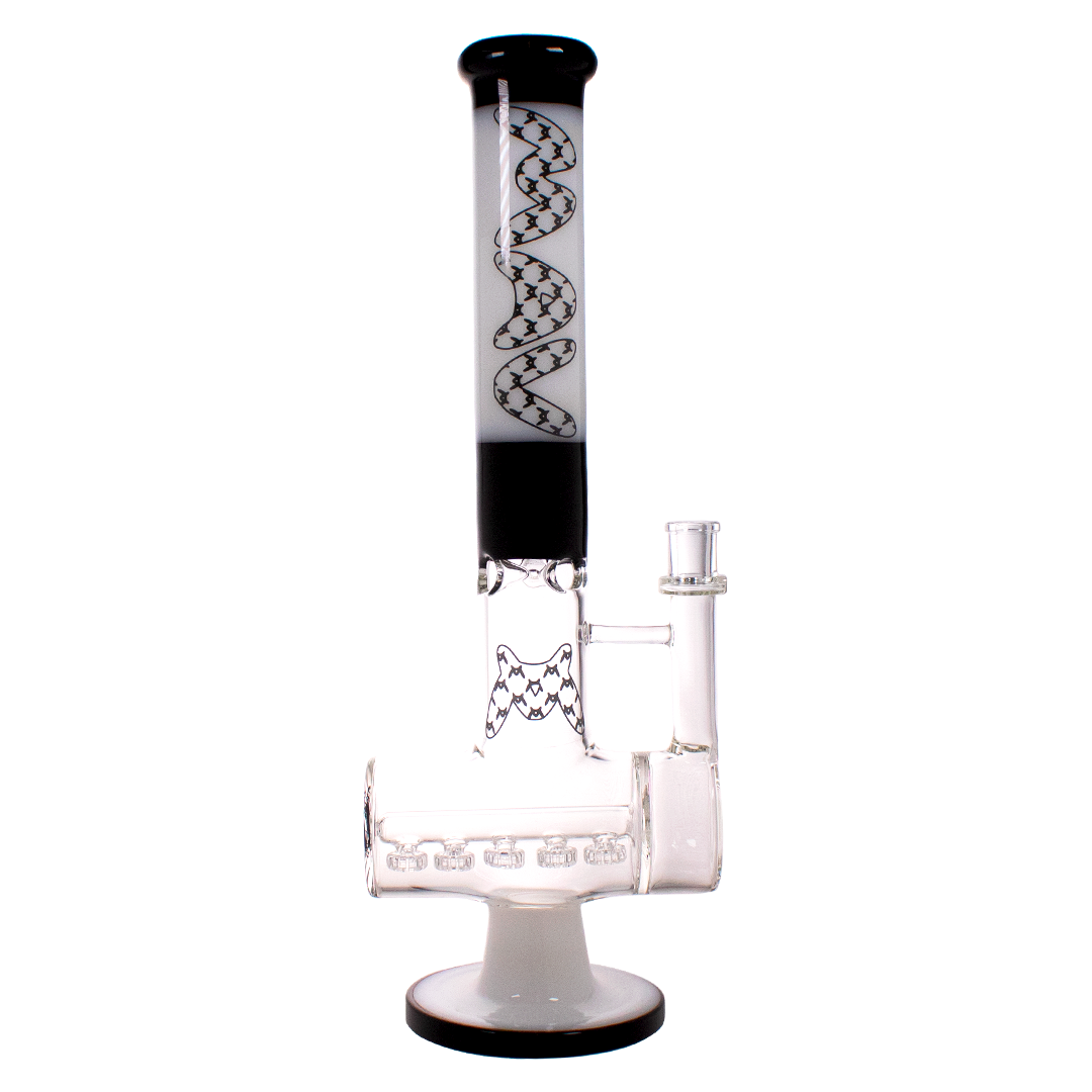 MAV Glass - 17" Maverick 5 Line Shower Head Inline Bong in Black - Front View