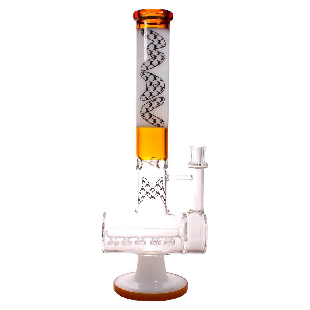 MAV Glass - 17" Maverick Glass Bong with 5 Line Shower Head Inline in Gold Variant