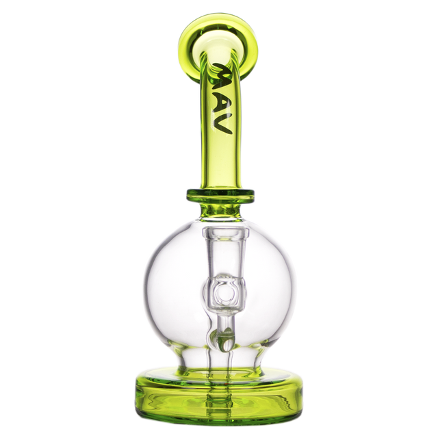 MAV Glass - 7" Bulb Rig Dab Rig with Glass on Glass Joint, Front View on White Background