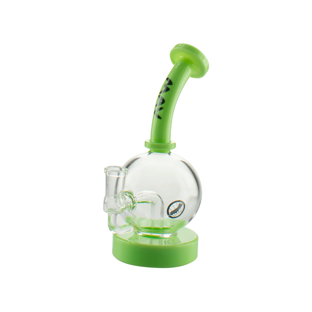 MAV Glass Maverick - Seafoam Bulb Rig with Glass on Glass Joint, 7" Height, Side View