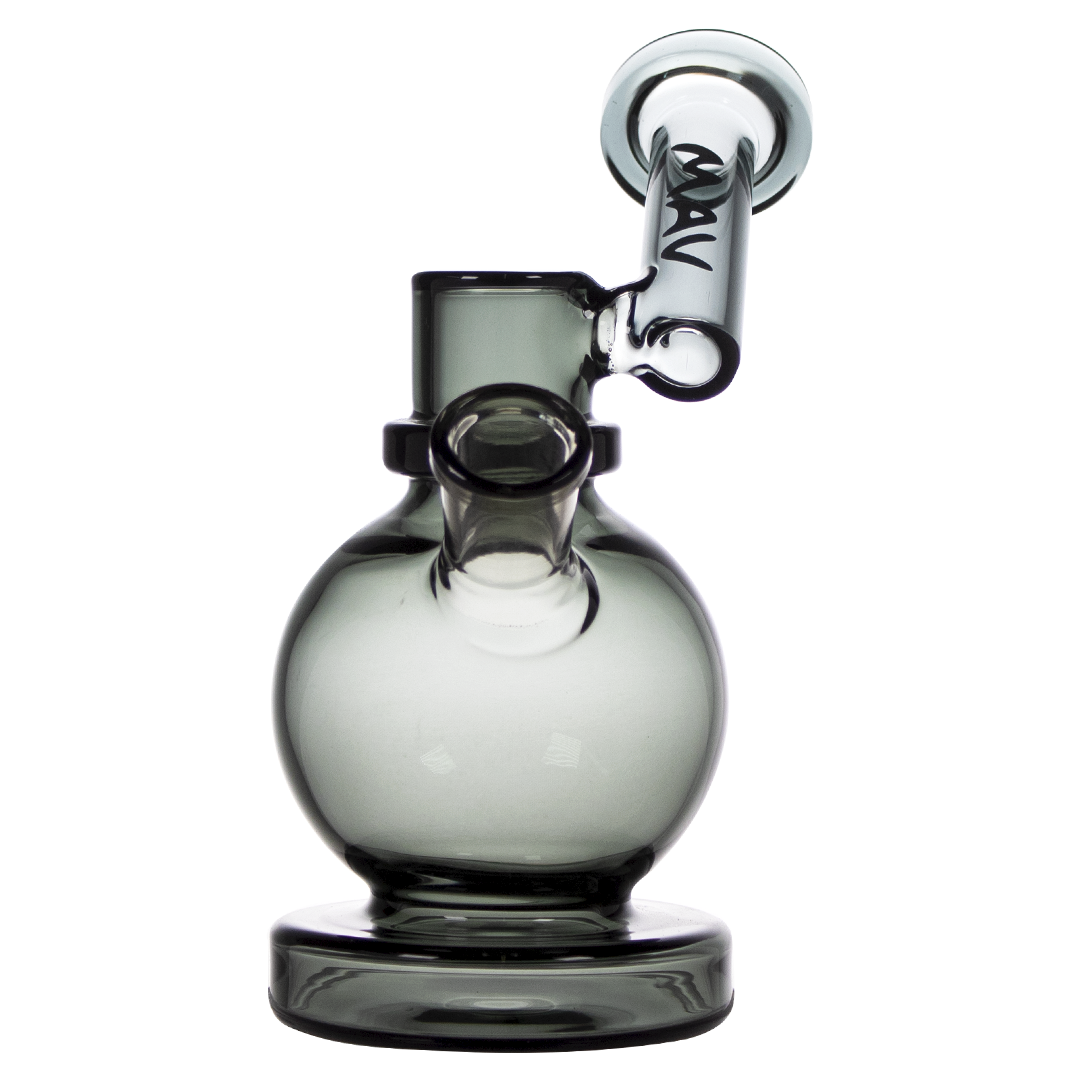 MAV Glass - Black Bulb Sidecar Rig with 14mm Joint, Front View on White Background