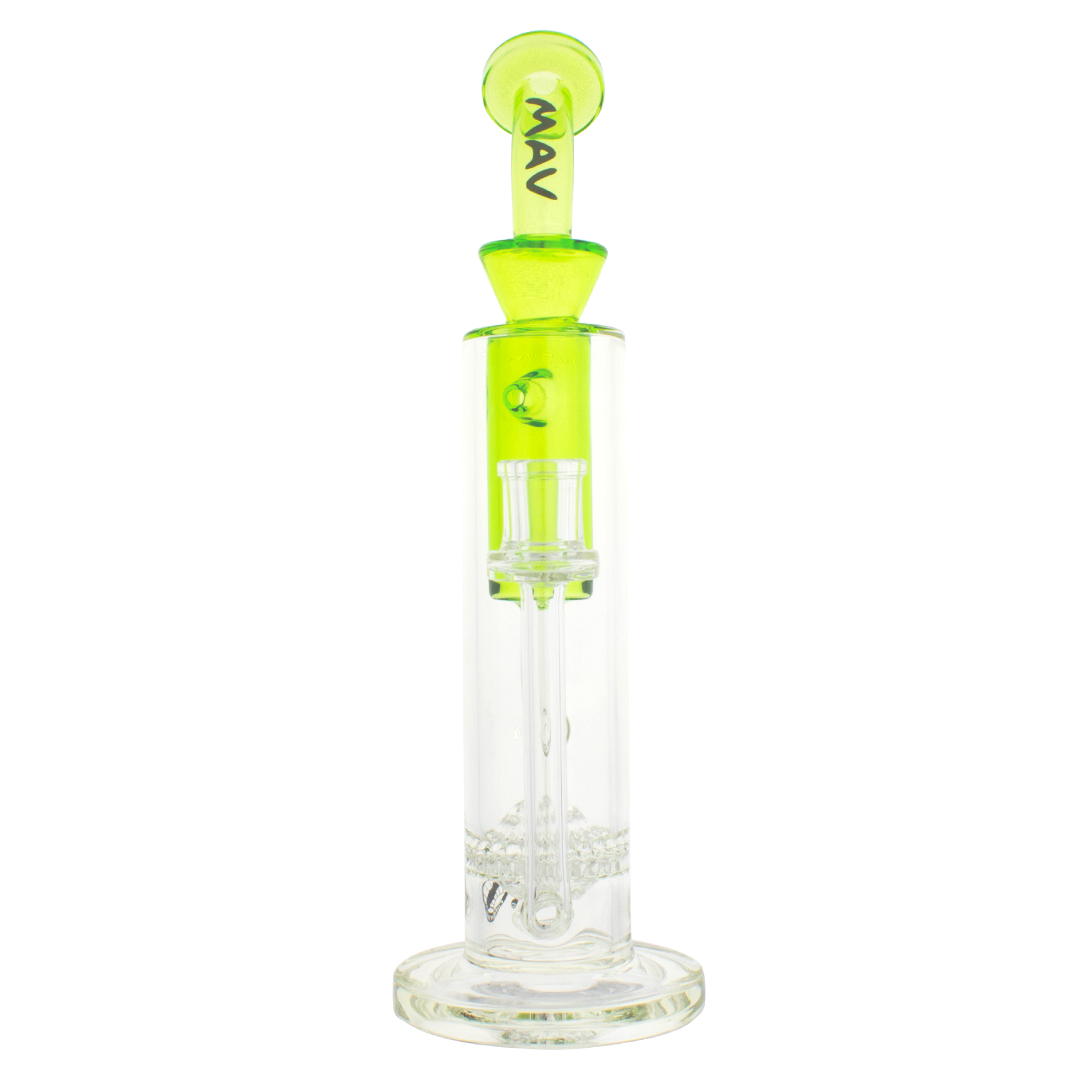 MAV Glass - Eureka Honeyball Disc Rig in Ooze - Front View on White Background