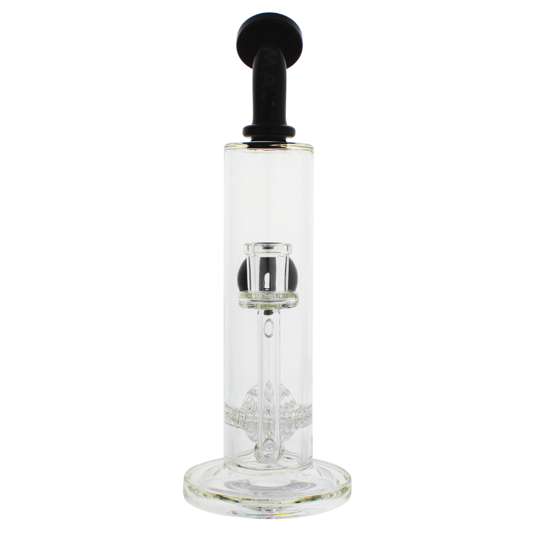 MAV Glass Maverick Eureka Honeyball Disc with Ball Rig in Black, Front View, 11" Height