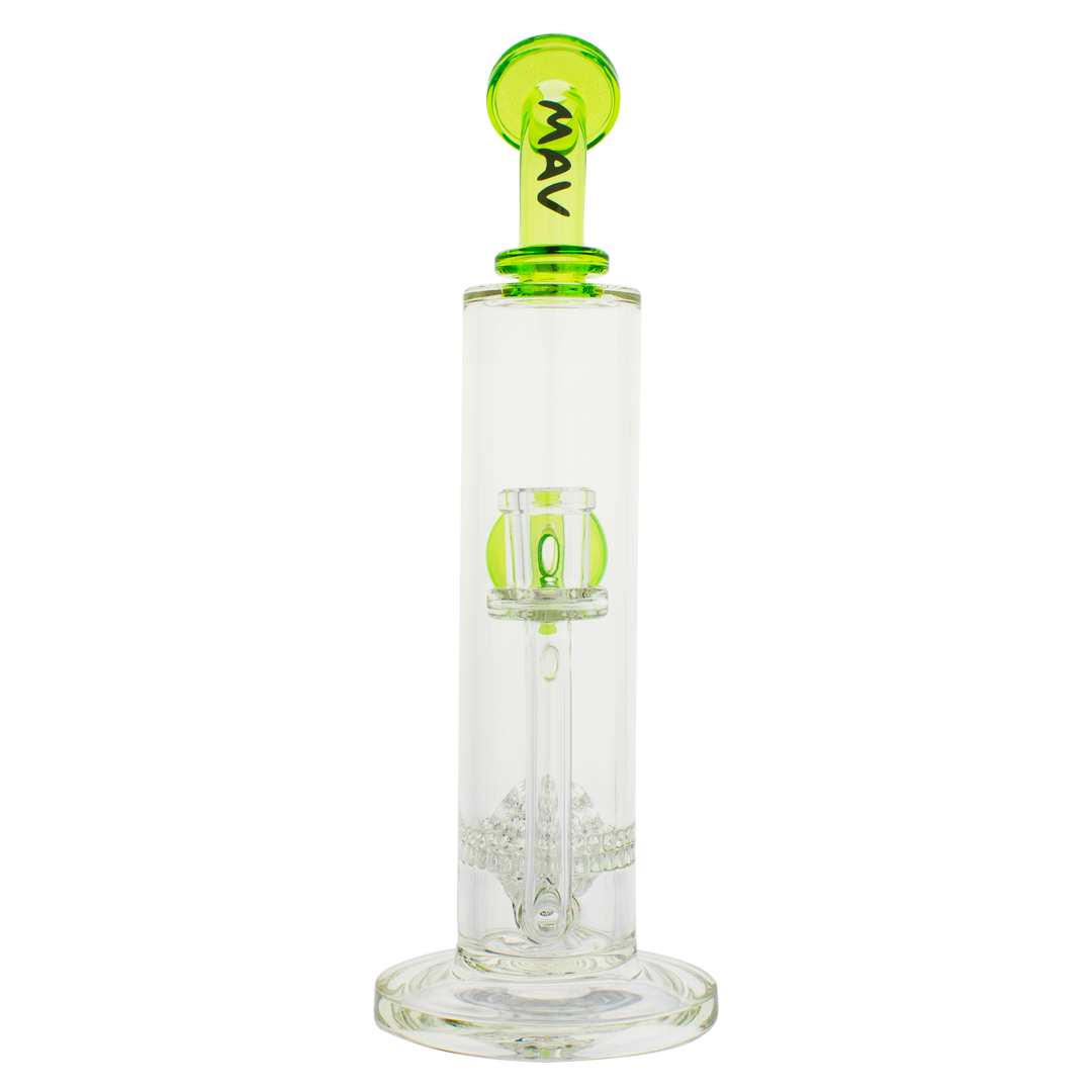 MAV Glass - Eureka Honeyball Disc With Ball Rig, 11" height, front view on white background