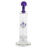 MAV Glass Eureka Honeyball Disc with Ball Rig in Purple, 11" Tall, 14mm Joint, Front View