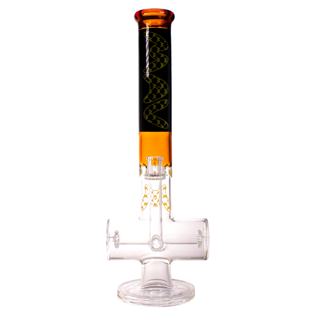 MAV Glass - Inline Shower Head Hammer Bong in Gold Variant - Front View
