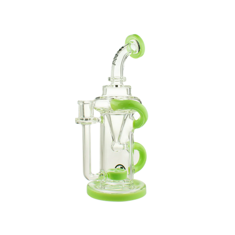 MAV Glass - Pch Recycler Dab Rig in Slime Green with Vortex Percolator - Front View