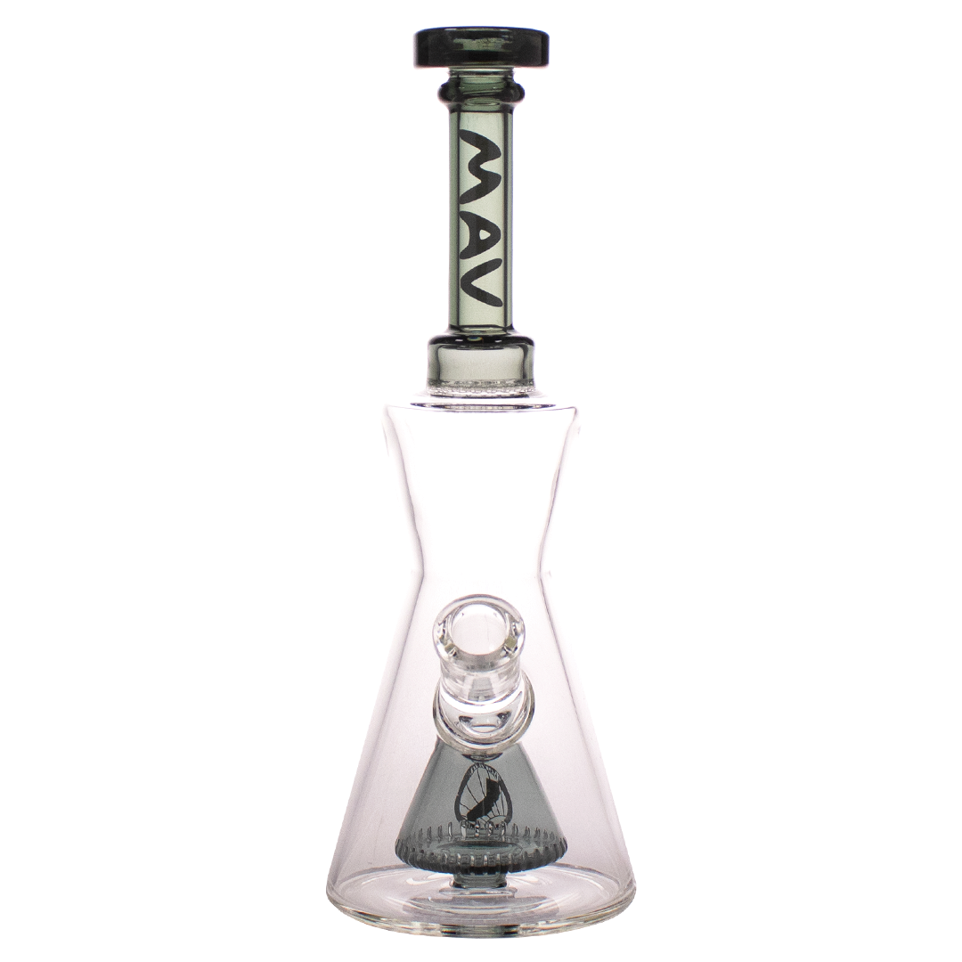 MAV Glass - Pyramid Hourglass Bong with Slitted Pyramid Percolator, 18-19mm Joint - Front View
