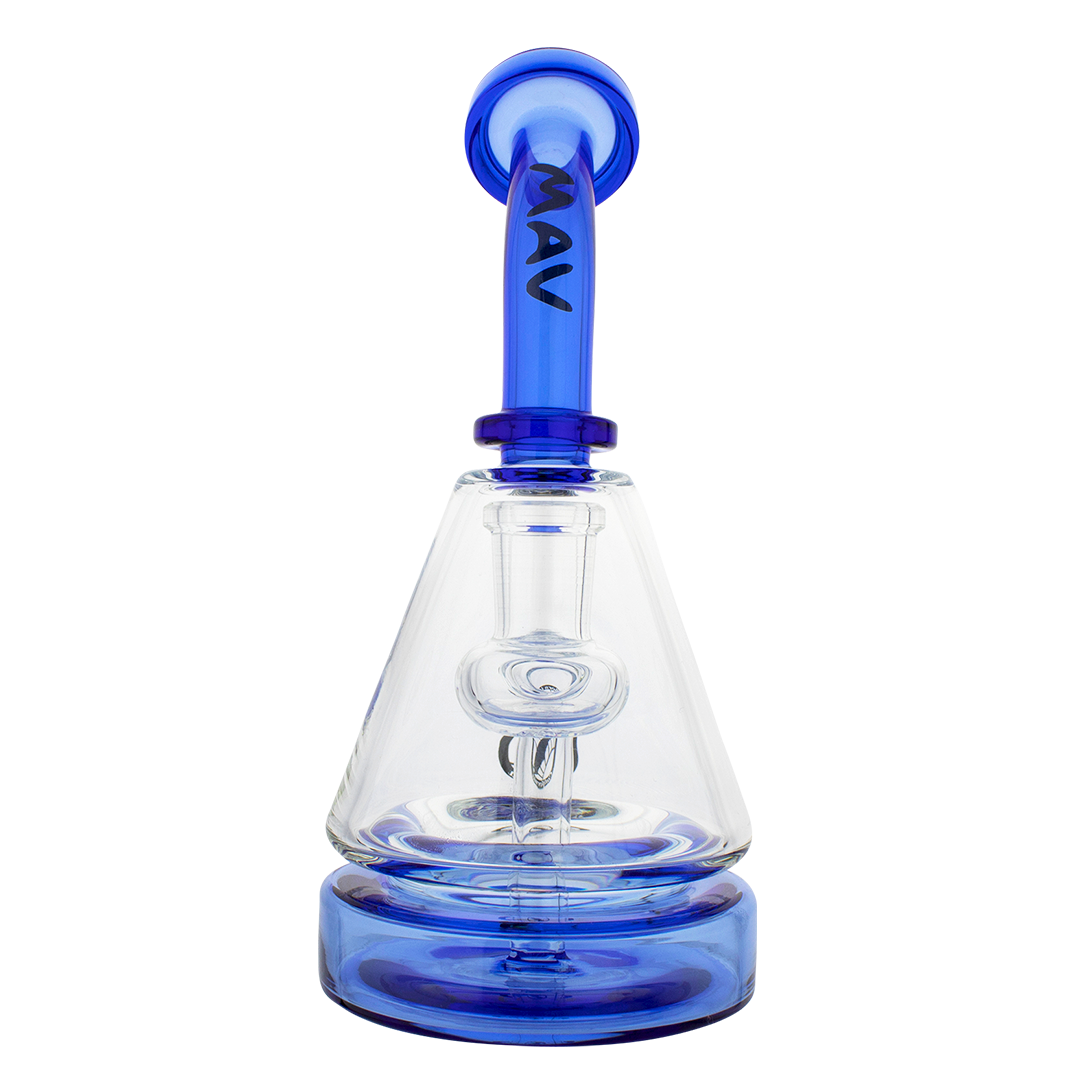 MAV Glass Maverick Ink Blue Pyramid Dab Rig with Glass on Glass Joint and Beaker Design