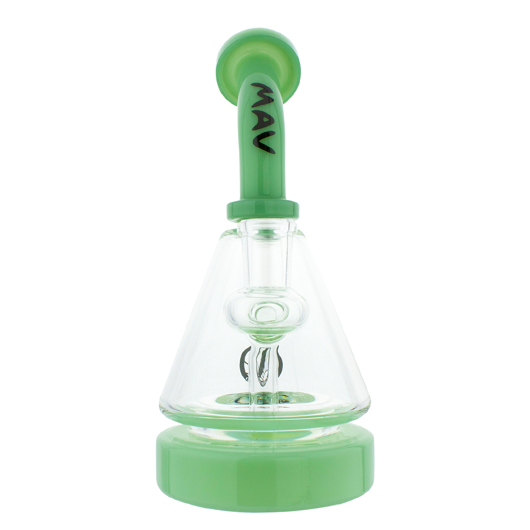 MAV Glass Maverick - Seafoam Pyramid Dab Rig with Glass on Glass Joint, Front View