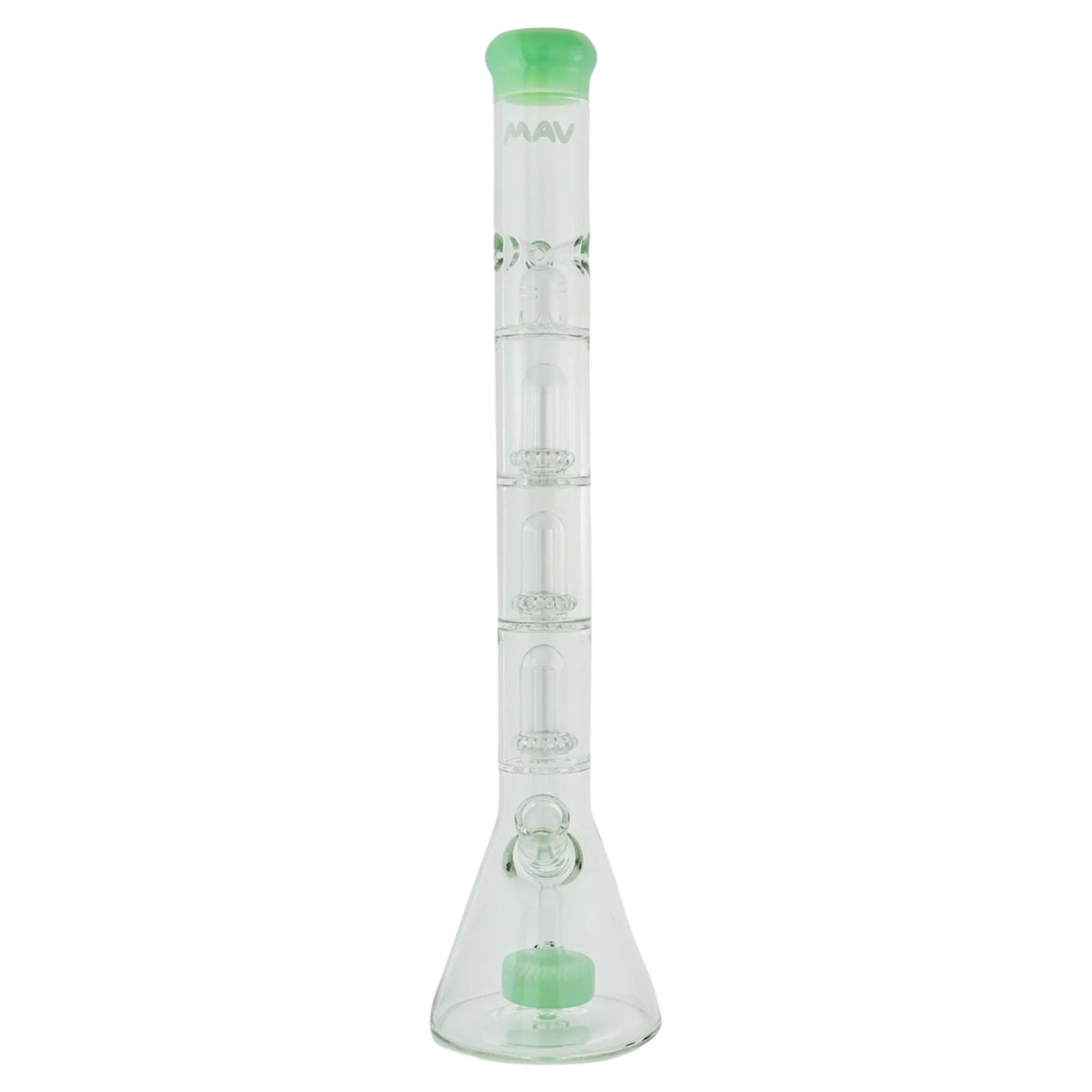 MAV Glass Maverick - Seafoam Triple UFO Beaker with Slitted Puck, Front View