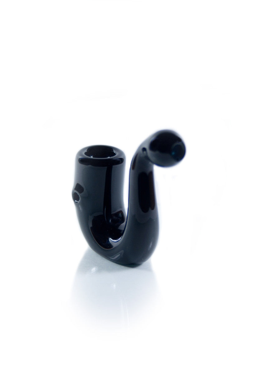 MAV Glass - Black Standing Sherlock Hand Pipe with Beaker Design, Front View