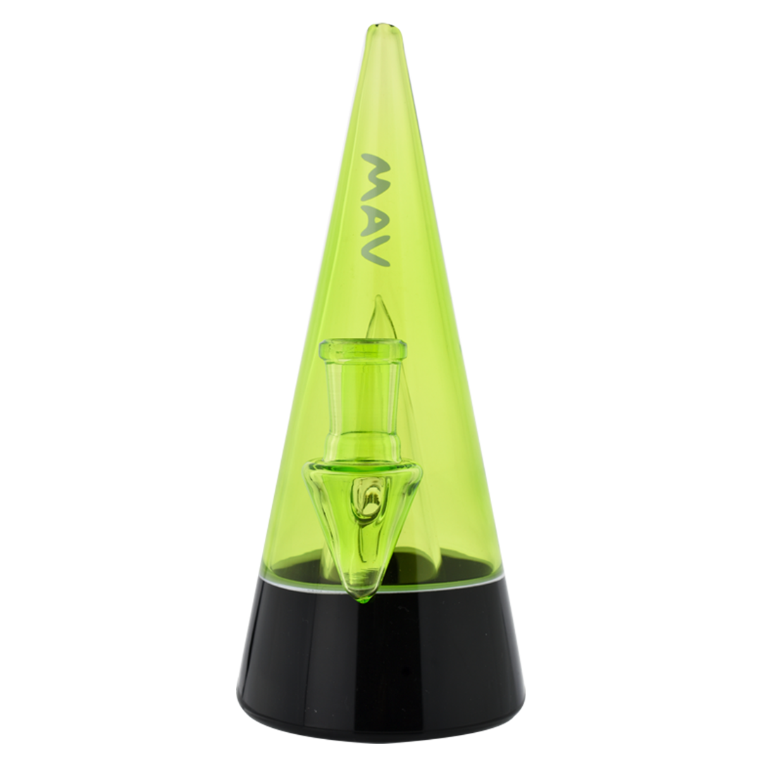 MAV Glass - The Beacon 2.0 Bong in Black/Ooze, Front View with Glass on Glass Joint