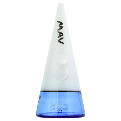 MAV Glass - The Beacon Dab Rig in Ink Blue/White, Front View, 7" Height, 14mm Female Joint